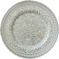 Plaque de chargeur de mariage en or blanc turc 2024 Offre Spéciale pour la décoration de table