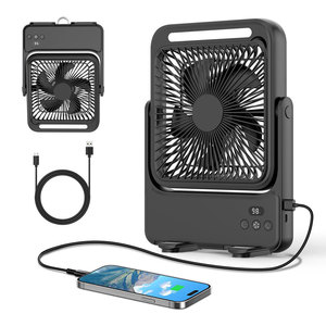 Custom Magnetic <b>Wall</b> Mounted Fan 7 9.9 In Usb Powered Oscillating Desktop Outdoor Portable Fan <b>Black</b> White - Product Image 1