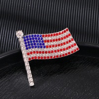 États-Unis Épinglette drapeau avec diamants, nouveau design très tendance, broche drapeau américain entièrement en strass, épinglette patriotique USA