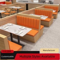 Ensemble de sièges en cuir PU double face modernes pour restaurant, hôtel, bar, banquette rembourrée, table et chaises pour restauration rapide