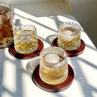 Photophore en verre conique côtelé vintage, écologique, résistant à la chaleur, pour aromathérapie, décoration de Noël, de Pâques et de la maison