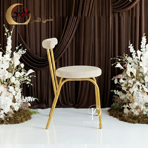 Silla de Hotel Moderna de Terciopelo Blanco, Respaldo Sólido, Patas Doradas Cónicas, Muebles Comerciales para Interiores - Product Image 3