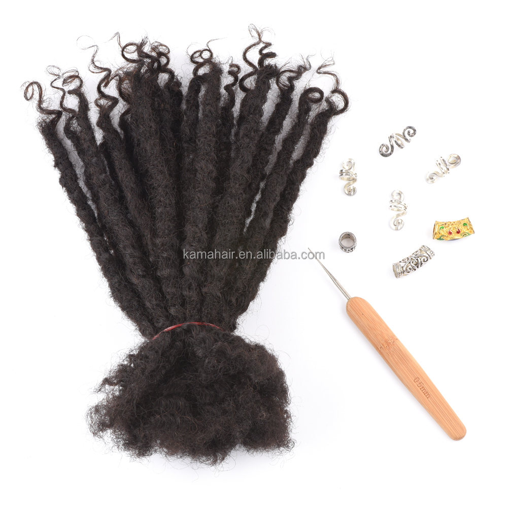 Vast Hair Workshop Craft Detail 7 for KAMA Brazilian Hair Dreadlock 100% Virgin Remy Human Hair 0.4cm-0.8cm 1B/4/30# Color Texture Loc Extensions Curly Ends Women