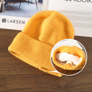 Tùy Chỉnh Mùa Đông Beanie Cho Nam Giới Phụ Nữ Dày Lông Cừu Lót Bên Trong Mềm Ấm Nhiệt Dệt Kim <span class=keywords><strong>Hat</strong></span> Trượt Tuyết Mũ Còng Beanie Mũ - Product Image 4