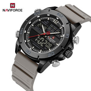 NAVIFORCE 9253 Fashion Double Display Quartz Watch Brown Lather Men Watch Wristwatches Luminous Calendar Week <b>Clock</b> Waterproof - Product Image 6