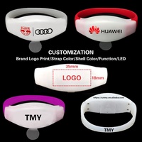 Bracelet Lumineux en Silicone LED Mini Personnalisable avec Logo, DMX, Télécommande et Son Activé pour Concerts et Fêtes