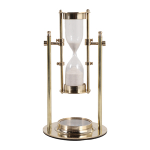 Clessidra in ottone con base a bussola per decorazioni casa e ufficio, timer da 30 minuti - Product Image 4