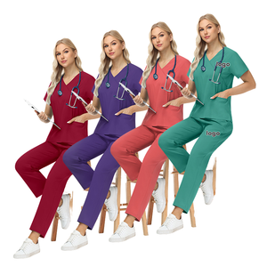 Unisex Pflege-Arbeitskleidung Krankenhaus-Uniformen Set Schönheitssalon Zahnarztpraxis Schnür-Oberteile Gerade Hosen Medizinische Arbeitskleidung Polyester/Viskose - Product Image 6