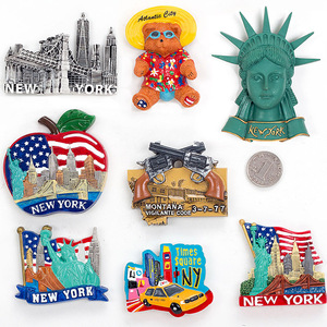 Recuerdos de la Ciudad de Nueva York, Regalos Art Deco Ecológicos, Imán de Resina Magnética 3D con Paisaje Arquitectónico, Personalizable - Product Image 1