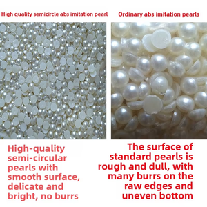 Perlas <span class=keywords><strong>de</strong></span> Plástico ABS <span class=keywords><strong>de</strong></span> 500g, Forma Semicircular, Alto Brillo, Color Beige Plano, para Joyería y Decoración <span class=keywords><strong>de</strong></span> Teléfonos al por Mayor - Product Image 2