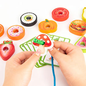 Jouets pour enfants, chenille gourmande, perles de construction à enfiler, jeu de la chenille qui mange des fruits, cordes à enfiler, jouets éducatifs - Product Image 4