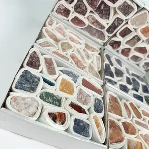 Commercio all'ingrosso di pietra naturale scatola regalo di energia pietra grezza materiale misto di scatola di pietra grezza