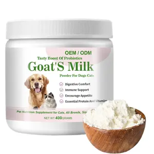 Suplementos alimentares de marca própria com alto teor de cálcio leite de cabra em pó para animais de estimação em todos os estágios universal para cães e gatos