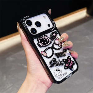 เคสโทรศัพท์มือถือลายการ์ตูนยิ้ม KT Cat Bow สำหรับ iPhone 17 Air 16 15 14 13 Pro Max ลายดอกไม้เรซิ่น 3 มิติ น่ารัก DIY ดาว รัก ฝาหลัง - Product Image 5