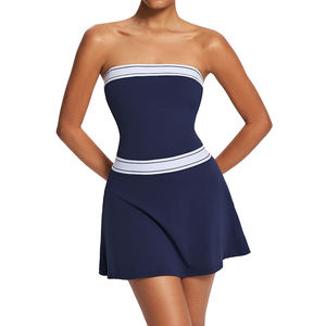 Damen <span class=keywords><strong>2</strong></span>-in-1 Polyester Golf-Tennis-Rock-Set Outdoor-Lauf-Yoga-Sportkleid mit Plissee-Design Individuelles Logo OEM-Shorts - Product Image 1