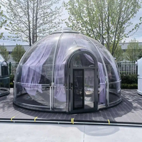 Maison de vacances préfabriquée moderne avec structure en aluminium, véranda, restaurant mobile, assemblage rapide pour usage extérieur