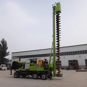 Буровая установка SDLQ LQ360 на колесном ходу для забивки длинных спиральных свай, гидравлическая вибрационная буровая установка, малый экскаватор, машина для бурения бетона - Product Image 3