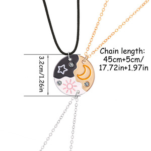 Friendship <strong>Necklaces</strong> <strong>for</strong> <strong>3</strong> | BFF Chains <strong>for</strong> <strong>3</strong> | Sun, Stars &amp; Moon Threesome <strong>Necklaces</strong> | Black, Gold &amp; Silver | Gifts <strong>for</strong> <strong>Sister</strong> - Product Image 6