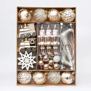 Luxus Weihnachts dekoration Plastik kugel Set Weihnachts schmuck Kraft papier Box Weihnachts kugeln