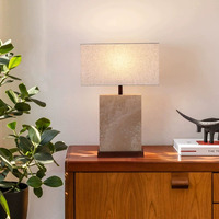 Table de Chevet LED Moderne en Travertin, Design Créatif et Simple, pour Artistes, Maison, Hôtel, Alimentée par Batterie, Protection Oculaire, Réglable