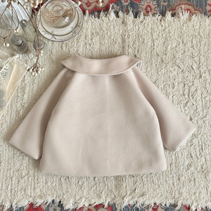 2026 Neue Baby-Polyesterjacke mit niedlichem Sonnen-Stickerei-Kragen, warme beige/kamelfarbene Oberbekleidung für Kleinkinder, Herbst-Winter-Jacke - Product Image 6