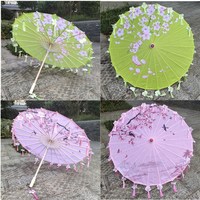 Parapluie en papier huilé en soie de Style chinois fait à la main glands décoratifs Paraguas pour contrôle manuel de danse de Performance photographique