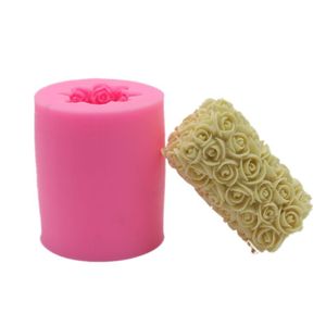 2pcs Cylinder Rose Flower Silicone Mold <strong>for</strong> Handmade Soap Bath Bomb Lotion bar Crayon Wax <strong>Plaster</strong> <strong>of</strong> <strong>Paris</strong> Rose Candle Mold - Product Image 3