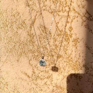 Collier pendentif en argent pur S925 avec petit diamant bleu d'eau douce, motif de poissons s'embrassant, collier doux et oxygénant, accessoire pour clavicule - Product Image 5