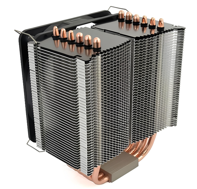 CPU Cooler Heat Pipe Radiator | Zipper Fin Aluminum Heatsink for Gaming PC & Control Cabinet | Custom 210x133mm