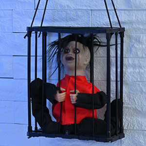 Halloween électrique lueur Cage fantôme citrouille sorcière suspendu fantôme prisonnier <span class=keywords><strong>chambre</strong></span> prison mort suspendu fantôme décor - Product Image 3