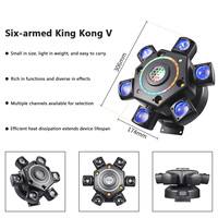 100W Six Bras Tête Mobile Faisceau Lumière RGBW LED Laser Strobe DMXRotating Magic Ball Multifonctionnel Stage Light pour DJ Concert KTV