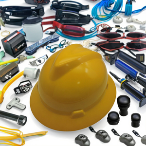 Casque de sécurité de chantier en HDPE à bord large, homologué ANSI Z89.1, avec 6 points de suspension, sans visière, pour l'exploitation minière - Product Image 3