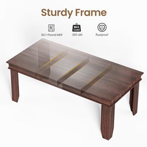 Table à manger rectangulaire en bois moderne SENYU, 70,86 x 35,43 pouces, 8 places, meubles de maison stables - Product Image 3