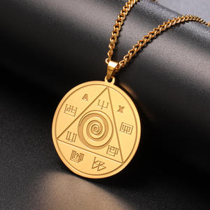 Collar con colgante <span class=keywords><strong>Abraxas</strong></span> de buena suerte Vintage, talismán mágico de acero inoxidable, controla tu vida, amuleto mágico para regalo de enlace de dinero - Product Image 4