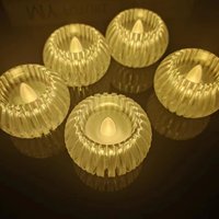 Lampe à bougie LED transparente Reperla faite à la main, finition brillante, mèche en forme de cœur, commande par bouton, fonctionne sur piles