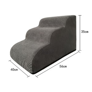 Escaleras para Perros, <span class=keywords><strong>Escalera</strong></span> para Mascotas con Tela Lavable y Extraíble, Escalones de Esponja Grises, <span class=keywords><strong>Escalera</strong></span> para Sofá Cama para Perros Pequeños y Medianos - Product Image 1