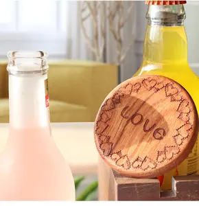 Oneway <strong>Custom</strong> <strong>Fridge</strong> <strong>Magnet</strong> Round Wooden Bottle Opener - Product Image 6
