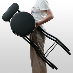 2 Taburetes de Bar Plegables Negros Modernos, Sillas de Comedor Portátiles con Acolchado de Cuero, Taburetes Altos para Isla de Cocina para <span class=keywords><strong>Adultos</strong></span> - Product Image 6