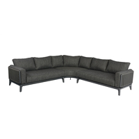 Ensemble de canapés d'extérieur en rotin MOSS Corner, mobilier de jardin moderne et luxueux