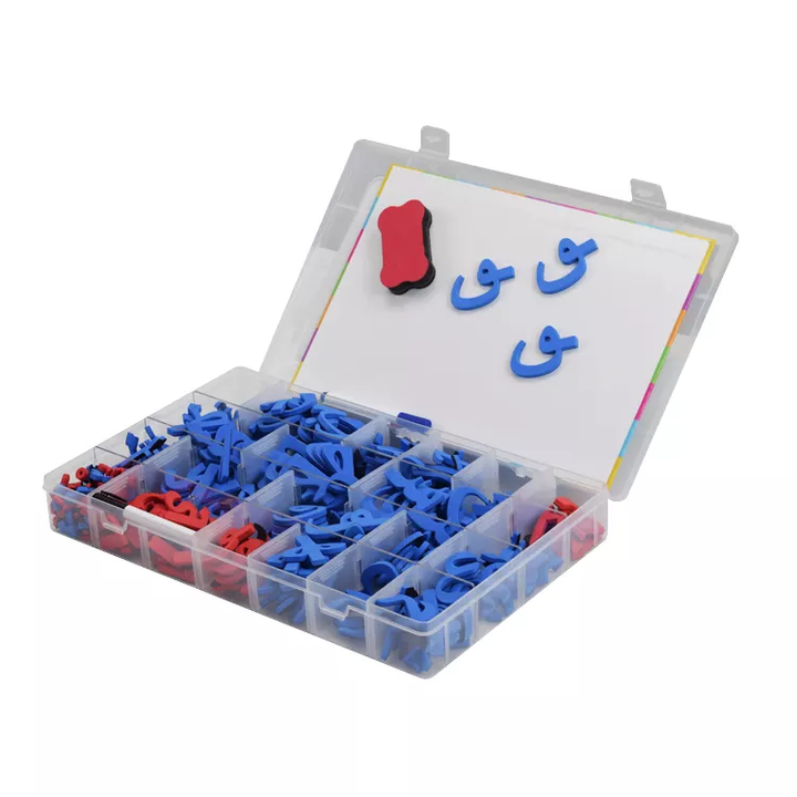 Boite alphabet arabe lettres magnétiques (350 pièces Bleu) et tableau magnétique (avec feutre effaçable) - Jeu / jouet Boite alphabet arabe lettres magnétiques (350 pièces Bleu) et tableau magnétique (avec feutre effaçable) - Jeu / jouet
