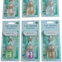 Diffuseur de parfum suspendu en verre givré avec couvercle en bois pour voitures et armoires