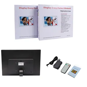 Dropshipping Big size Front touch buttons Auto play video picture loop playback SD USB white black digital photo frame