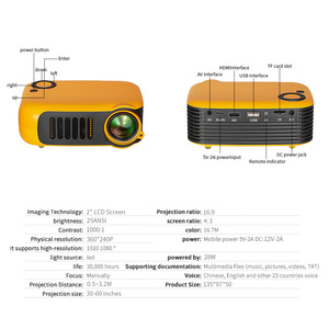 Transjee A2000 profesional 1080p nativo <span class=keywords><strong>HD</strong></span> Mini portátil pequeño hogar inteligente interior <span class=keywords><strong>cine</strong></span> Video película Mini proyector - Product Image 6