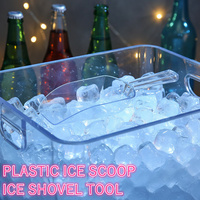 Vente en gros pour petites commandes : Cuillère en plastique transparente à fond plat de 4 oz pour cuisine, garde-manger, aliments pour animaux, lessive, seaux à glace, farine, sucre