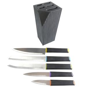 Ensemble de couteaux de cuisine en acier inoxydable à succès avec manche en plastique et bloc de rangement - Product Image 5