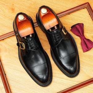 Oxfords en cuir pour hommes grande taille, chaussures décontractées de printemps pour le travail, oxfords élégants faits à la main de style britannique - Product Image 3