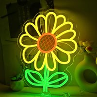Enseigne lumineuse LED néon en acrylique motif tournesol, décoration murale pour chambre, salon, salle de jeux, fête d'anniversaire/de Noël, IP65, idéale pour l'aménagement paysager
