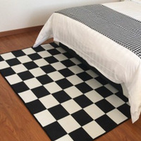 Nordique moderne épaissi cristal velours pied-de-poule damier Table basse tapis doux ameublement porte d'entrée tapis de sol