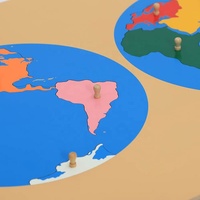 Vente flash - Matériel éducatif en bois - Puzzle de géographie Montessori - Carte du monde