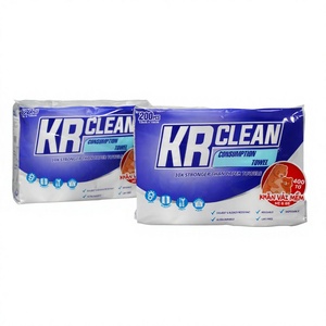 KR CLEAN Nonwoven Cleaning Towels 400 Sheets Disposable Kitchen Use Plain Style - Product Image 1